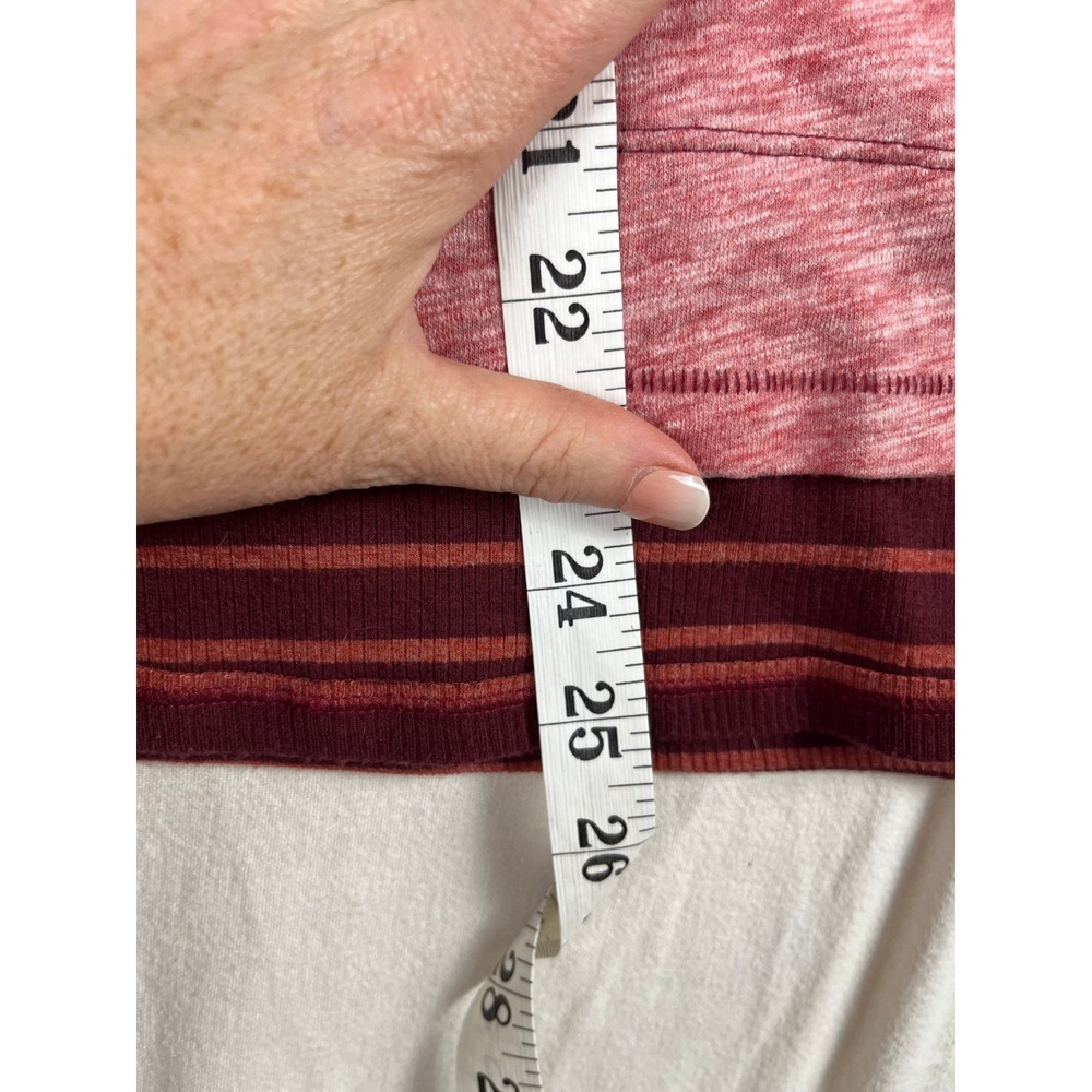 We The Free‎ Free People Layered Look Striped Turtleneck Top Red Heather Small - Picture 7 of 7